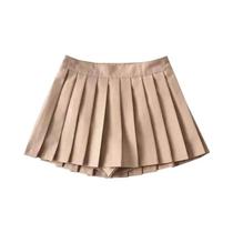 Minissaia Plissada Branca de Cintura Alta - Estilo Vintage Coreano para Verão Minissaia Plissada Branca de Cintura Alta - Estilo Vintage Coreano para Verão