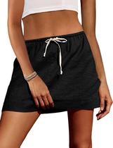 Minissaia Shesy, algodão, linho, cordão, cintura com bolsos Minissaia Shesy, algodão, linho, cordão, cintura com bolsos