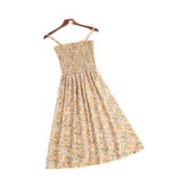 Minivestido Feminino de Verão - Cintura Alta, Alça Espaguete, Chiffon