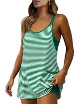 Minivestido Zhiyouni Summer Athletic com decote em V verde para mulheres Minivestido Zhiyouni Summer Athletic com decote em V verde para mulheres