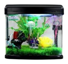 Minjiang Aquario Hr3-380 33l 127v Preto Vidro Curvo C/bomba