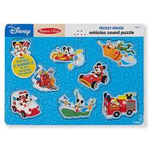 Minnie Mouse e Amigos Carro Quebra-Cabeça Som Madeira
