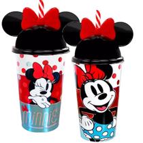 Minnie Vermelha kit 2 Copos Orelhas Porta Lanche Infantil