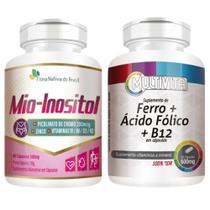 Mio Inositol 60 Cápsulas + Ferro + Ácido Fólico + Vitamina B12 500mg 60 Caps