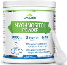 Mio-inositol em pó Zazzee 184g para suporte de fertilidade de 3 meses