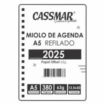Miolo de Agenda Refilado 2025 Cinza 190fls Cassmar 01un