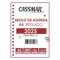 Miolo de Agenda Refilado 2025 Vinho 190fls Cassmar 01un Miolo de Agenda Refilado 2025 Vinho 190fls Cassmar 01un