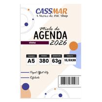 Miolo de Agenda Refilado 2025 Vinho 190fls Cassmar 01un Miolo de Agenda Refilado 2025 Vinho 190fls Cassmar 01un