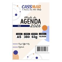 Miolo de Agenda Refilado 2026 Azul 176fls Cassmar 01un Miolo de Agenda Refilado 2026 Azul 176fls Cassmar 01un