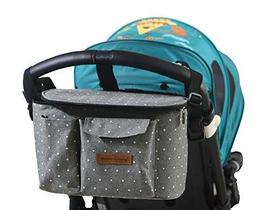 Miracle Baby Stroller Organizer Bag para a mãe, saco do carrinho do bebê - compatível com qualquer carrinho de bebê - Multifuncional de grande capacidade 31x20x18 CM (estrela branca cinza)