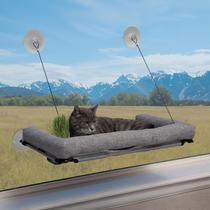 Mirador para Gatos con Hierba K&H Pet Products EZ Mount Deluxe con Respaldo Mirador para Gatos con Hierba K&H Pet Products EZ Mount Deluxe con Respaldo