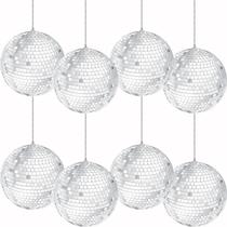 Mirror Disco Ball The Dreidel Company Silver, 7,62 cm, pacote com 3 Mirror Disco Ball The Dreidel Company Silver, 7,62 cm, pacote com 3