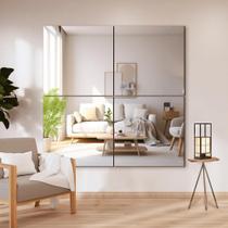 Mirror Tiles Delma Frameless 20x20cm montados na parede (4 unidades)