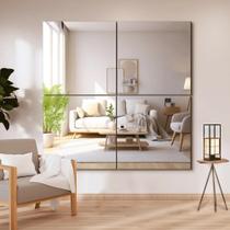Mirror Tiles Delma Frameless 22x22cm, montados na parede, 4 unidades