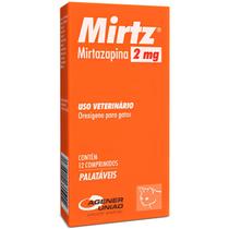 Mirtz 2 mg 12 Comprimidos Orexígeno para Gatos Agener União Mirtz 2 mg 12 Comprimidos Orexígeno para Gatos Agener União