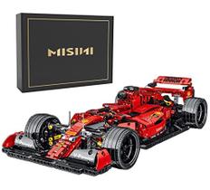 MISINI 1100PCS Technik Building Blocks Racing Car Formula F1 Modelo, 1:10 MOC Creative Building Block Carro esportivo, compatível com a tecnologia Lego. (Vermelho)