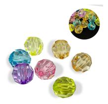 Missanga Bola Cristal Passante Sextavada Colorida 8mm 360un.