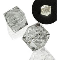 Missanga Quadrada Cristal Conta Entremeio Acrílico 10mm 100g - ADB