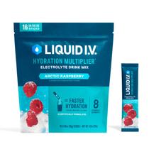 Mistura de bebida eletrolítica em pó Liquid I.V., multiplicador de hidratação Arctic Raspberry, 1 pacote (16 porções) Mistura de bebida eletrolítica em pó Liquid I.V., multiplicador de hidratação Arctic Raspberry, 1 pacote (16 porções)