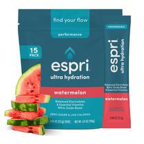 Mistura de bebida eletrolítica ESPRI Zero Sugar, melancia, pacotes de hidratação, aumento de óxido nítrico, baixas calorias, citrato de magnésio previne cãibras musculares e melhora a recuperação, suprimento para 15 dias Mistura de bebida eletrolítica ESPRI Zero Sugar, melancia, pacotes de hidratação, aumento de óxido nítrico, baixas calorias, citrato de magnésio previne cãibras musculares e melhora a recuperação, suprimento para 15 dias