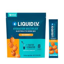 Mistura de bebida em pó para hidratação Liquid I.V. Hydration Multiplier Seaberry Mistura de bebida em pó para hidratação Liquid I.V. Hydration Multiplier Seaberry
