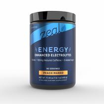 Mistura de bebida pré-treino com eletrólitos e energia em pó Zeal Naturals