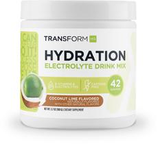 Mistura de bebidas com eletrólitos de hidratação TransformHQ Coconut Lime 42 porções