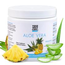 Mistura de bebidas com suco de aloe vera Sim, você pode! Abacaxi energético
