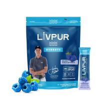 Mistura de bebidas eletrolíticas LivPur Hydrate Blue Raspberry 15 Sticks