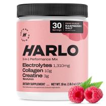 Mistura de bebidas Harlo Raspberry Salt Electrolyte com colágeno 500mL