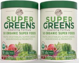 Mistura de bebidas Super Greens Country Farms 300 g, 40 porções, pacote com 2 Mistura de bebidas Super Greens Country Farms 300 g, 40 porções, pacote com 2