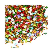 Mistura De Confeitos Vermelhos E Verdes De Natal Para Decoração De Biscoitos