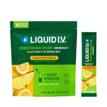 Mistura de hidratação em pó para bebidas líquidas I.V. Hydration Multiplier +Energy Yuzu Pineapple Mistura de hidratação em pó para bebidas líquidas I.V. Hydration Multiplier +Energy Yuzu Pineapple