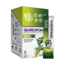 Mistura de hidratação QURE Power Glow Alkaline Cucumber Mint 15 palitos Mistura de hidratação QURE Power Glow Alkaline Cucumber Mint 15 palitos