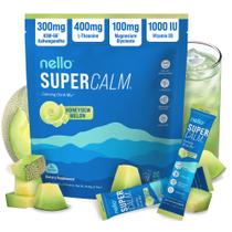 Mistura em pó Nello SuperCalm para bebida, auxílio ao sono, melão honeydew, 20 sachês Mistura em pó Nello SuperCalm para bebida, auxílio ao sono, melão honeydew, 20 sachês