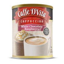 Mistura Instantânea de Cappuccino Caffe D'Vita Chocolate Branco Framboesa 453g