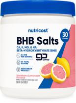 Mistura para bebidas BHB Salts Nutricost, limonada de morango, 30 porções
