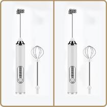 Misturador Batedor Mixer Elétrico Para Claras de Ovos Leite Café Utensílios de Cozinha Pilha COR:Branco-kit2 Misturador Batedor Mixer Elétrico Para Claras de Ovos Leite Café Utensílios de Cozinha Pilha COR:Branco-kit2
