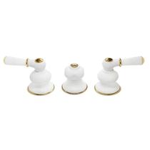 Misturador Bidê Belle Epoque Tiffany Branco Dourado - 1895E55BRDO