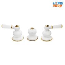 Misturador Bidê Belle Epoque Tiffany Branco Dourado - 1895E55BRDO