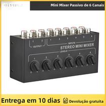 Misturador De Áudio Mini Estéreo Portátil De 6 Canais RCA, Distribuidor Estéreo 6 Em 2 Saídas Com Misturador De Áudio Mini Estéreo Portátil De 6 Canais RCA, Distribuidor Estéreo 6 Em 2 Saídas Com