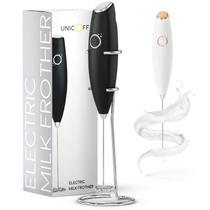Misturador de café elétrico Milk Frother Unicoff com suporte preto Misturador de café elétrico Milk Frother Unicoff com suporte preto