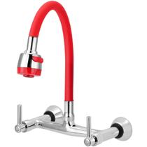 Misturador de Cozinha Flexível Vermelho Para Parede 1/4 de Volta