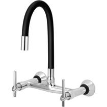 Misturador de Cozinha Furkin Flexível Preto Parede 1/4 de Volta