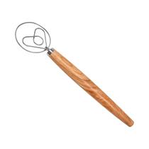 Misturador De Massa Dinamarquês Manual Com Cabo De Carvalho De 13 Polegadas, Ferramenta De Mistura