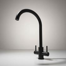 Misturador de Mesa Cozinha Bicomando Preto Black Matte 60040