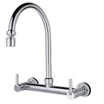 Misturador de Parede Modaza Allegra para Cozinha, Dupla Manopla, Cromado