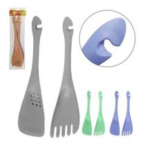 Misturador De Salada 2 Peças Plástico 30cm Gancho Pendurar