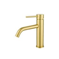 Misturador drop bica baixa para lavatorio em aço inox dourado escovado dp6201