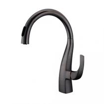 Misturador kromma monocomando para cozinha bica alta giratória com ducha extensível acabamento ébano kr688 1783